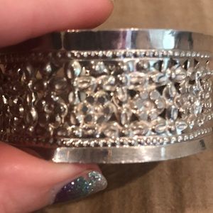 Sterling Silver Flower Cuff Bracelet